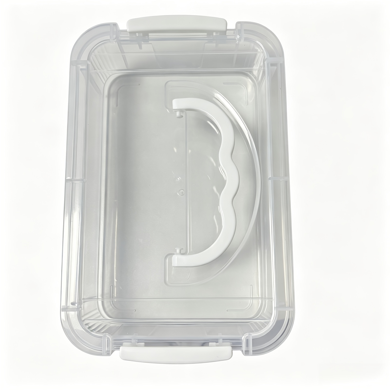 TEMU 1pc Portable Transparent Storage Box With Handle, Stackable Plastic Container, Suitable For Desktop Organization Of Pens, Paperclips, Files,