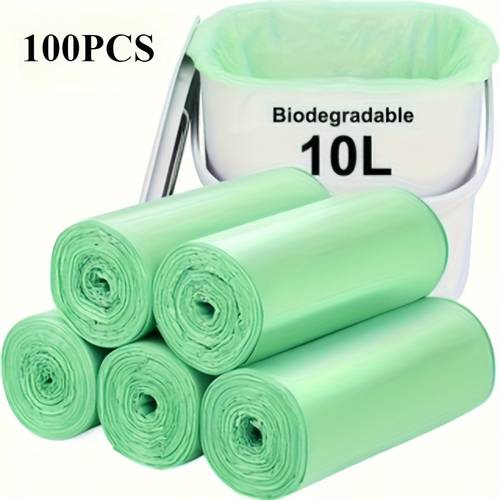 100 pack household trash bags roll 4 5 gallon 20 thicker leak proof green 10 trash bags large trash bags bags liner for wheeled trash cans heavy duty trash bags