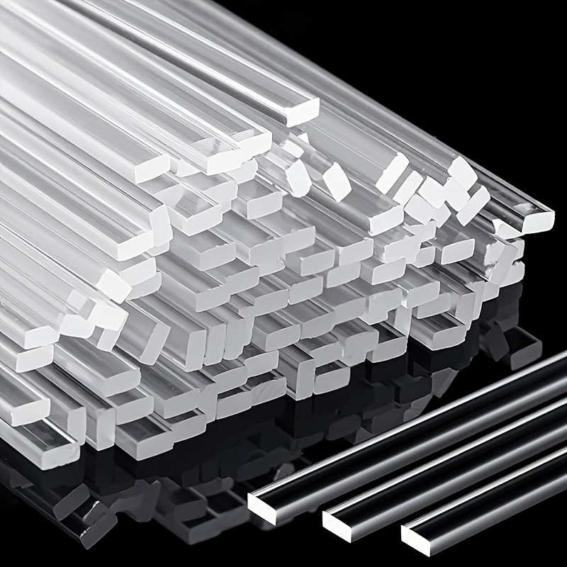 TEMU 50 bâtons plats transparents de 15 cm, bandes de plastique, pour l'artisanat, les décorations de fête et le jardinage
