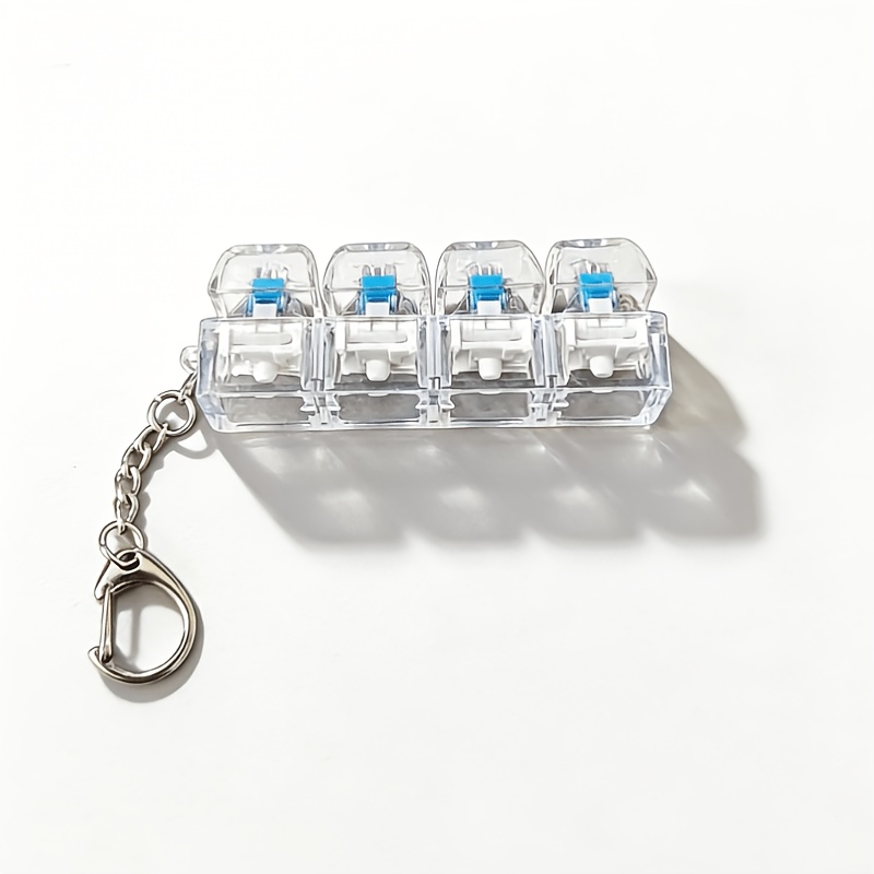 TEMU Clavier de clavier, touches transparentes, corps à commutateur mécanique, clip portable, design créatif, pour, à quatre touches, suspendu à des