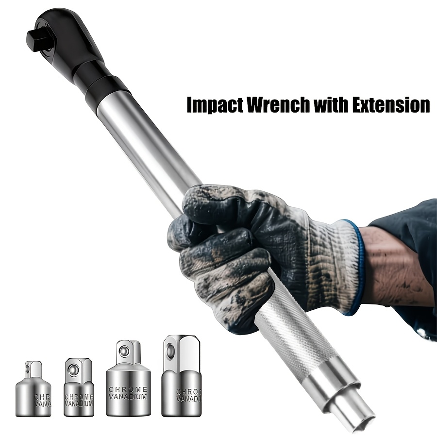 Temu – TEMU Offset Extension Impact Wrench, Ratchet Wrench, Durable Ratchet Wrench, Chain Drive Wrench Extender, Torque Control, Compatible With 1/2-inch