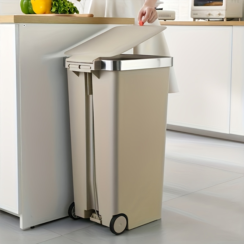 Cestino Rifiuti Decorativo In Pelle PU, Impermeabile, 10 Litri, Per Bagno, Camera, Ufficio, Colore Cooktail Lounge - 2