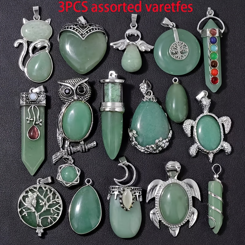 TEMU 3pcs Agate Pendant Mixed Set Featuring , Sunflower, And Peacock-shaped Necklaces And Additions, Perfect For Holiday Gifts Like Valentine's Day,
