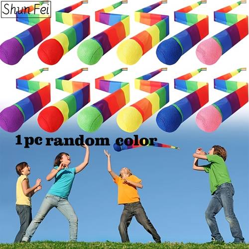 1pc throw and catch ball rainbow tail foam balls soft colorful toys bulk for indoor outdoor kids adults school training gift