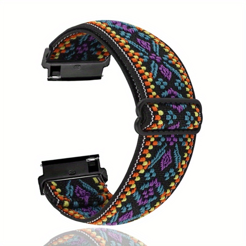 TEMU Suitable For /jiaming Sports Watches, Huawei/xiaomi/vivo Smart Watches With High Elasticity Strap, Ethnic Style , Easy To Replace 18mm, 20mm,