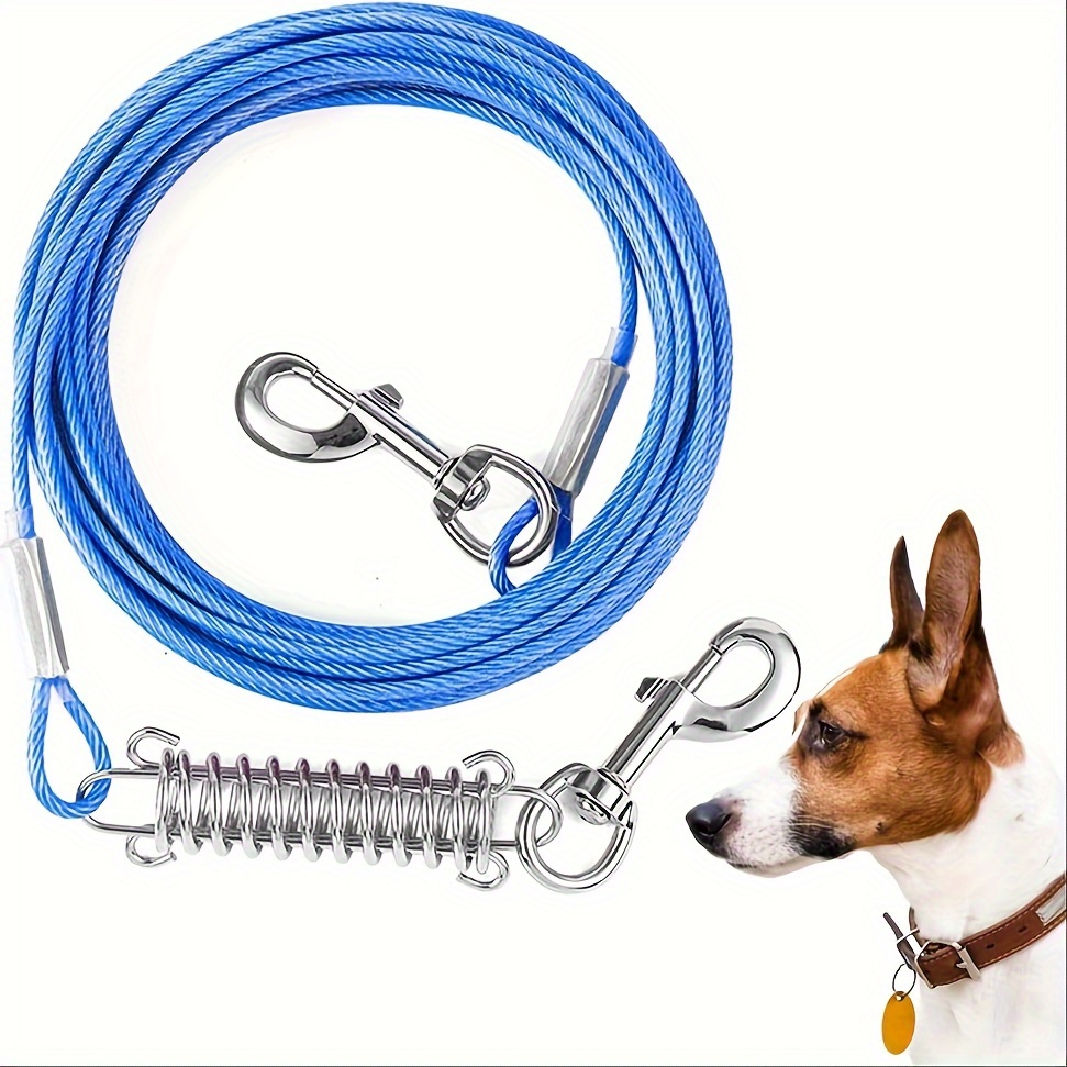 

20 Ft - 6 M, Tie Out Cable For Dogs, Dog Leads For Yard Chew Proof, Heavy Duty Dog Tie Out Cable For Large Dogs Up To 250lbs, Durable Dog Runner Tether Line For Outdoor