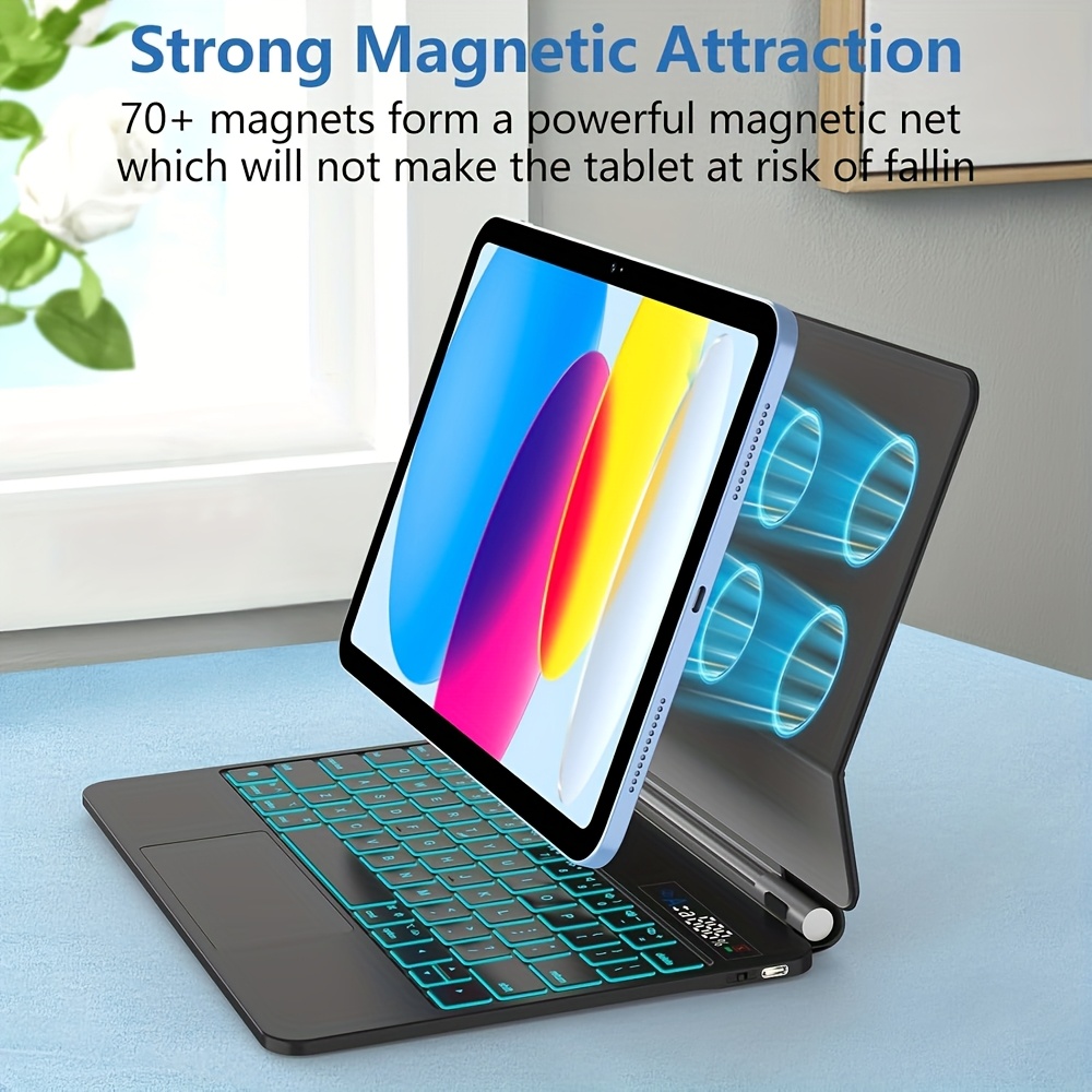 [Solely Magic Keyboard Case2]: Magnetic Attach, Multi-Gesture Trackpad, 7-Color Backlit, Shortcut Keys for Ipad 8.3