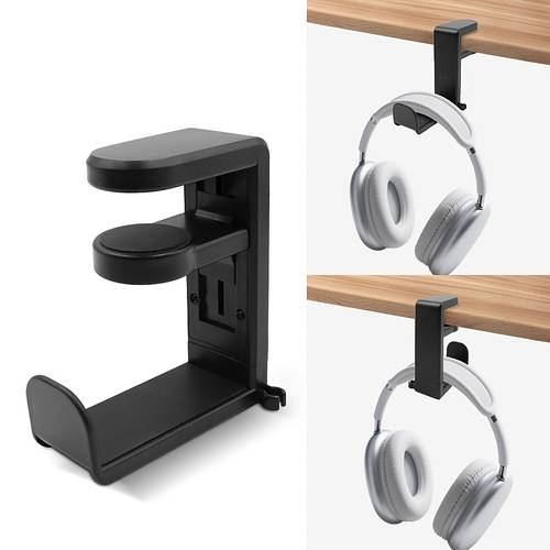 under desk no drill headphone stand 360 degree swivel headphone hanger foldable headphone holder