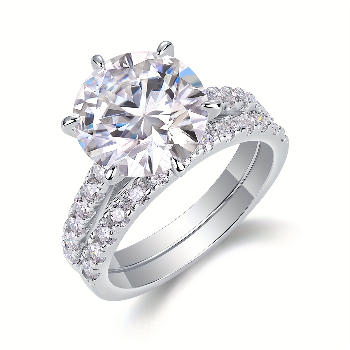 925 Silver Moissanite Women's Wedding Ring Set