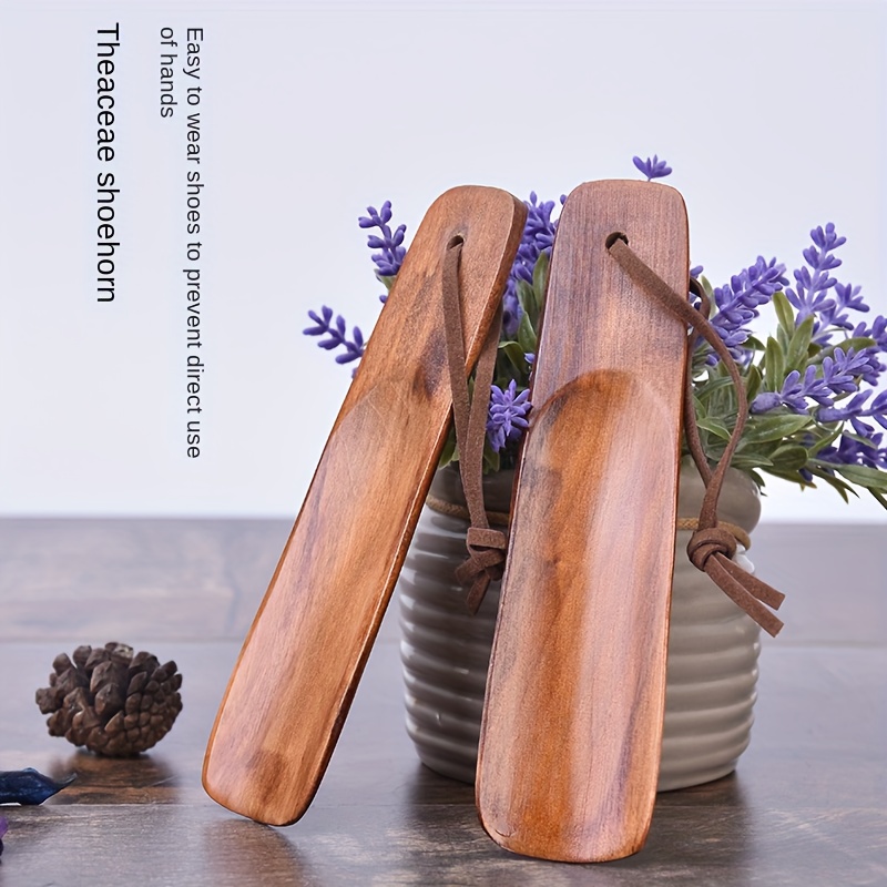1pc wooden shoehorn portable shoehorn for household shoe wear assistant for men women seniors