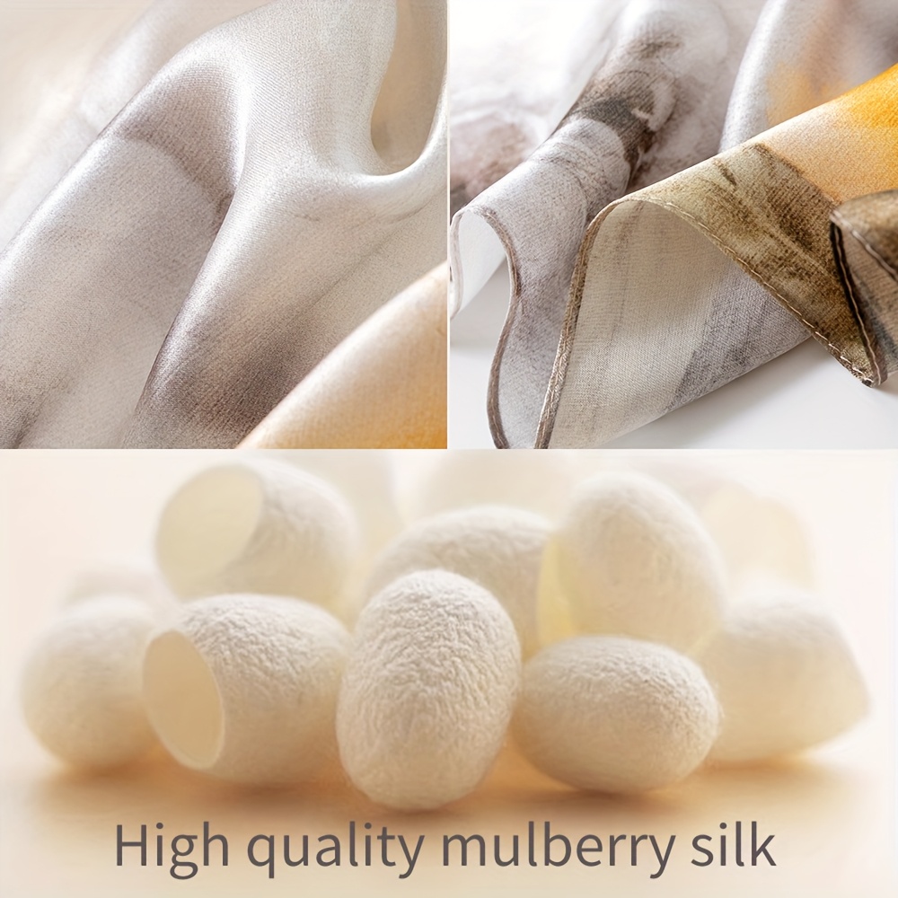 Elegant 171.96cm x 53.01cm Chinese Vintage Ink Painting Mulberry Silk Shawl Scarf - Soft, Breathable, Warm Neck Accessory for Women, Perfect for Parties, Gatherings & Gift-Giving, Lightweight