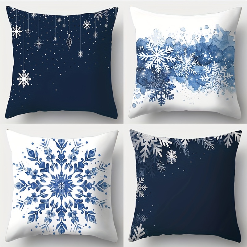 

Jit 4pcs New Christmas Pillows, , 17.72*17.72, Suitable For Living Room Sofa Bed Bedroom Home Decoration, No Pillow