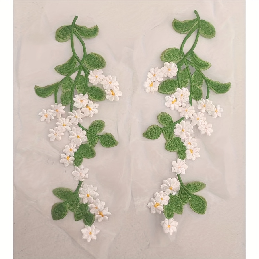 1 Pair Daisy Lace Flower Appliques Patches Embellishments