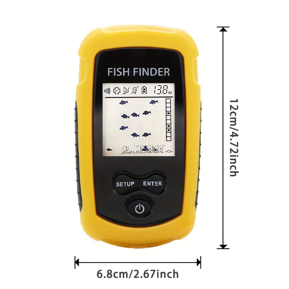 Portable Wired Acoustic Fish Finder 45 Degree Sonar Coverage Echo
