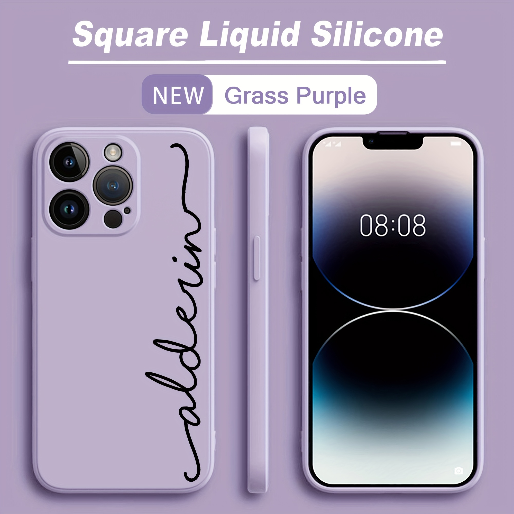 TEMU Custodia per telefono - Design personalizzato compatibile con iPhone 18 16 15 14 13 12 11 Pro , personalizzato, iniziali, cover elegante in gel
