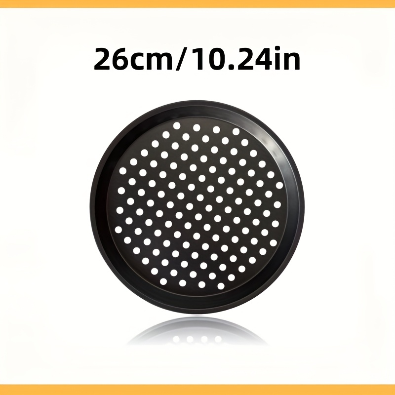 TEMU 1/3pcs Perforated Carbon Steel Pizza Pans - Pizza Pan Set, Oven Pizza Trays, Round Carbon Steel Nonstick Crisper Baking Tray, Baking Trays For