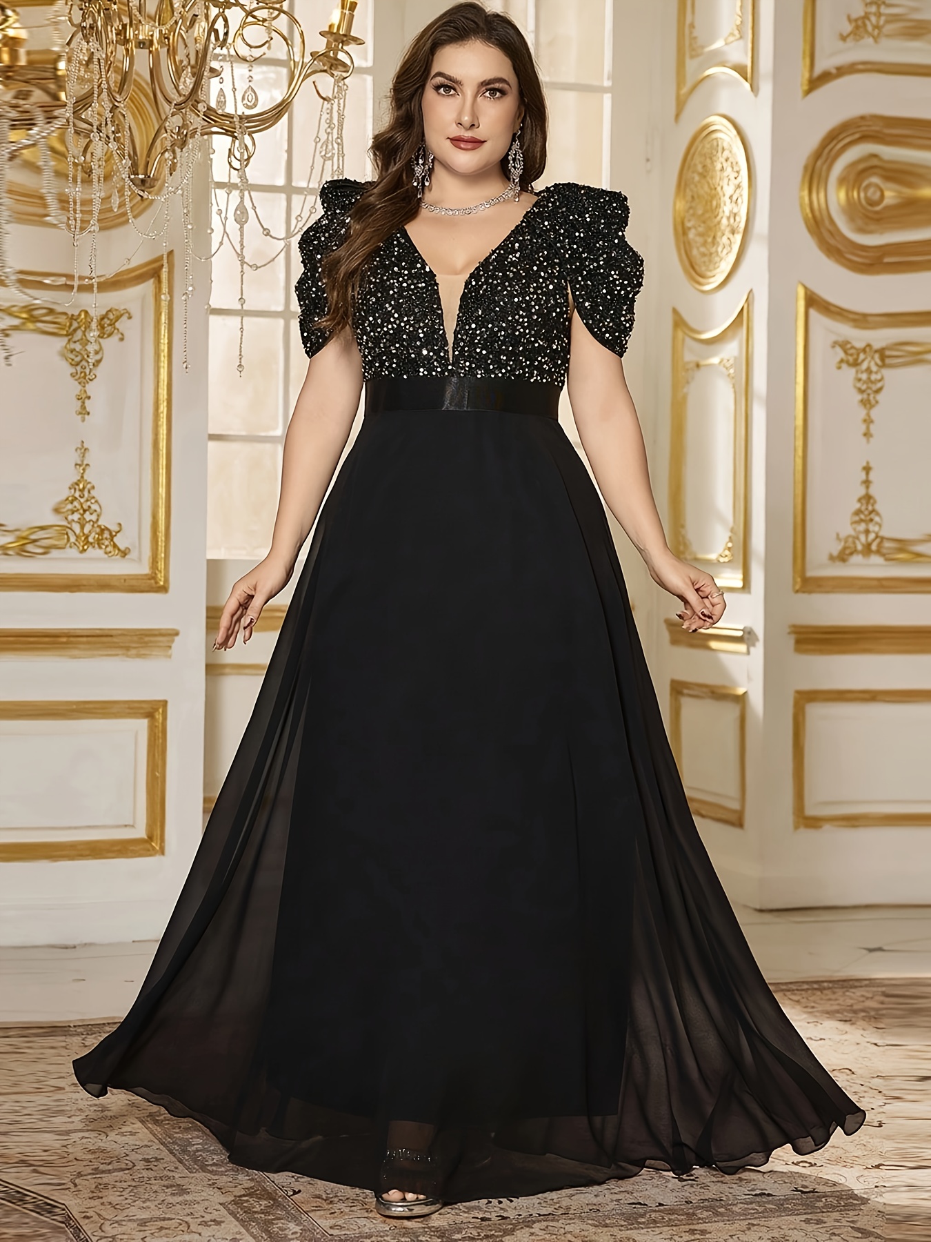 elegant black tie dresses south africa Prom Dresses Maxi Dress Unusual Black Tie Dresses Qoq Plus Size Womens Elegant Sleeveless V Neck