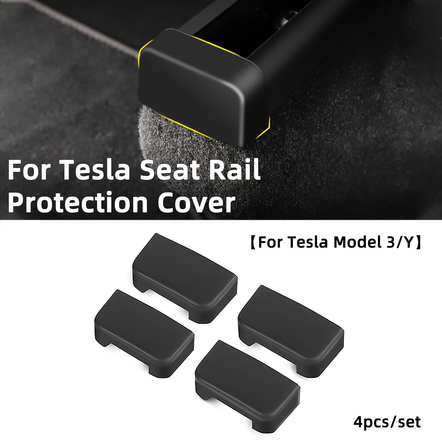 

Suitable For Tesla /y Seat Slide Anti-kick Plug Protective Cover Anti-collision Modification Accessories Interior 4pcs/set