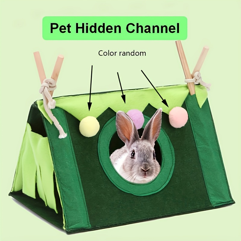 

Rustic Wooden Stick Pet Tent, Nylon Small Animal , Guinea Pig & Hamster Secret House, Color Random, Pet Supplies For Small Pets