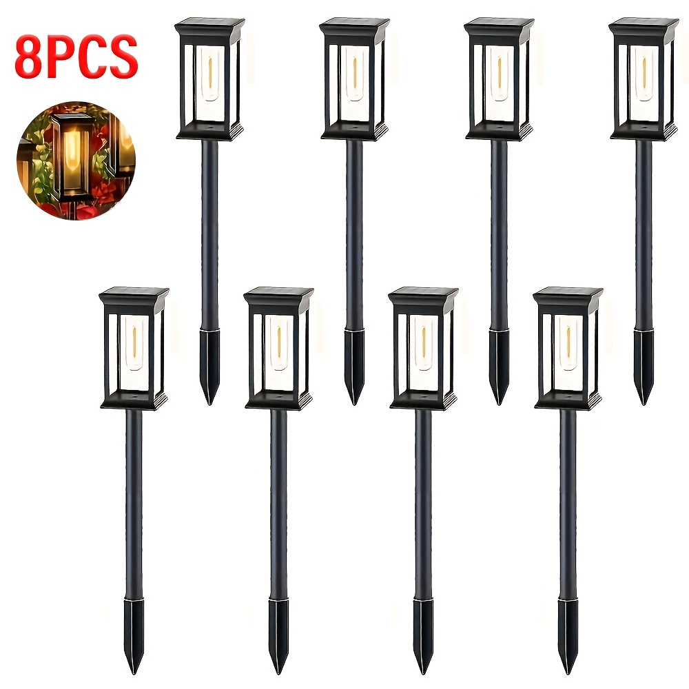 Image of Lihangstar 8pcs Lawn Light, Automatically Lights , Bright And Long-lasting Solar Landscape Street Light, Solar Lawn Light For Blocks, Suitable For , Lawns, Courtyards, Garden Decorations