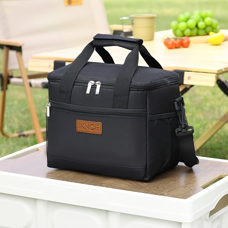 TEMU Insulated Lunch Bag, Foldable And Portable Bento Box Carrier, Reusable Thermal Lunch Bag With Thickened Leak-proof Aluminum Foil Insulation, Food Cold Or Fresh, Perfect For Work Or Travel Picnics