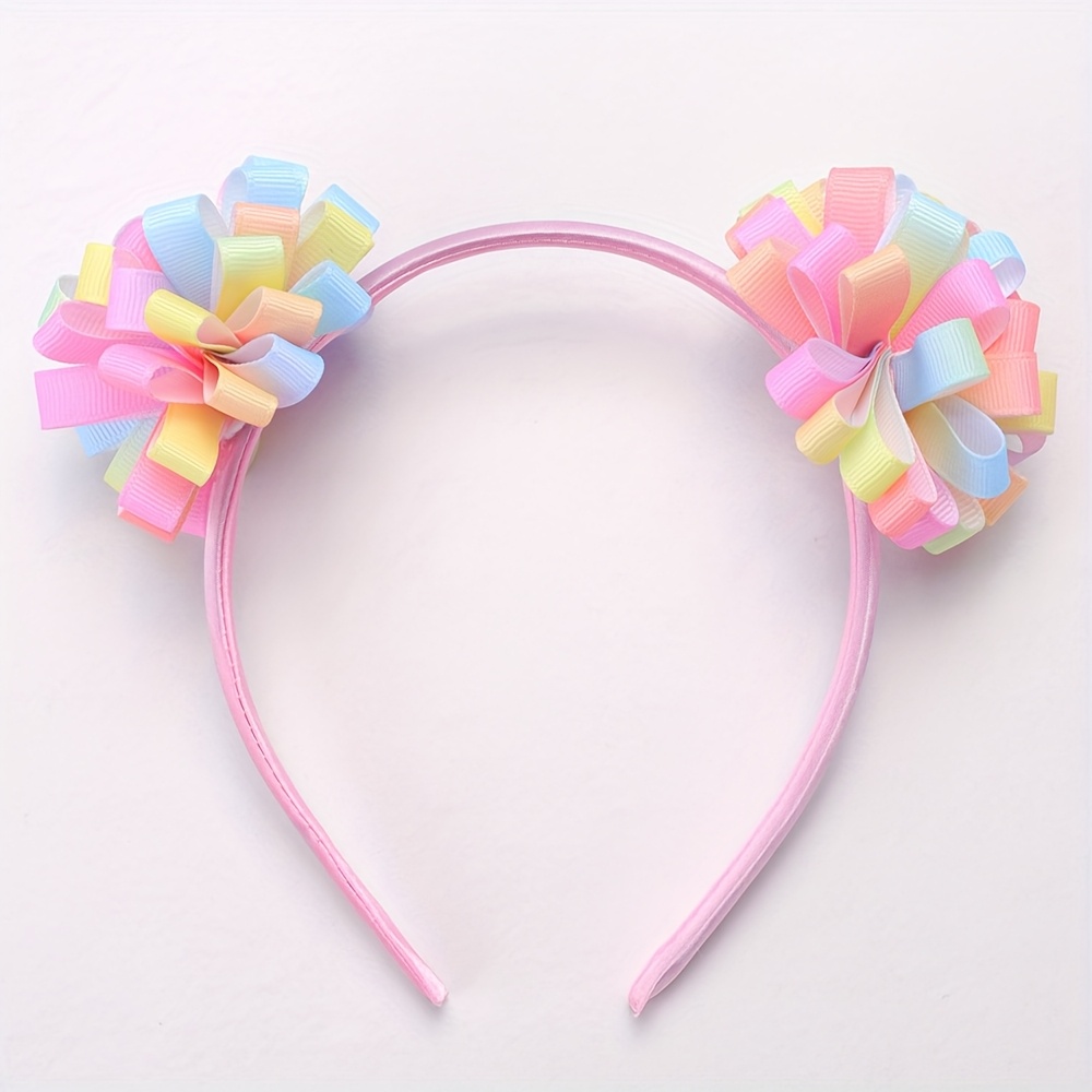 Image of 1pc Adorable Hydrangea Floral Hair Band For Colorful Polyester Headbands Non-slip Hair Hoop For Party Styling Hair Additions For Daily Decor