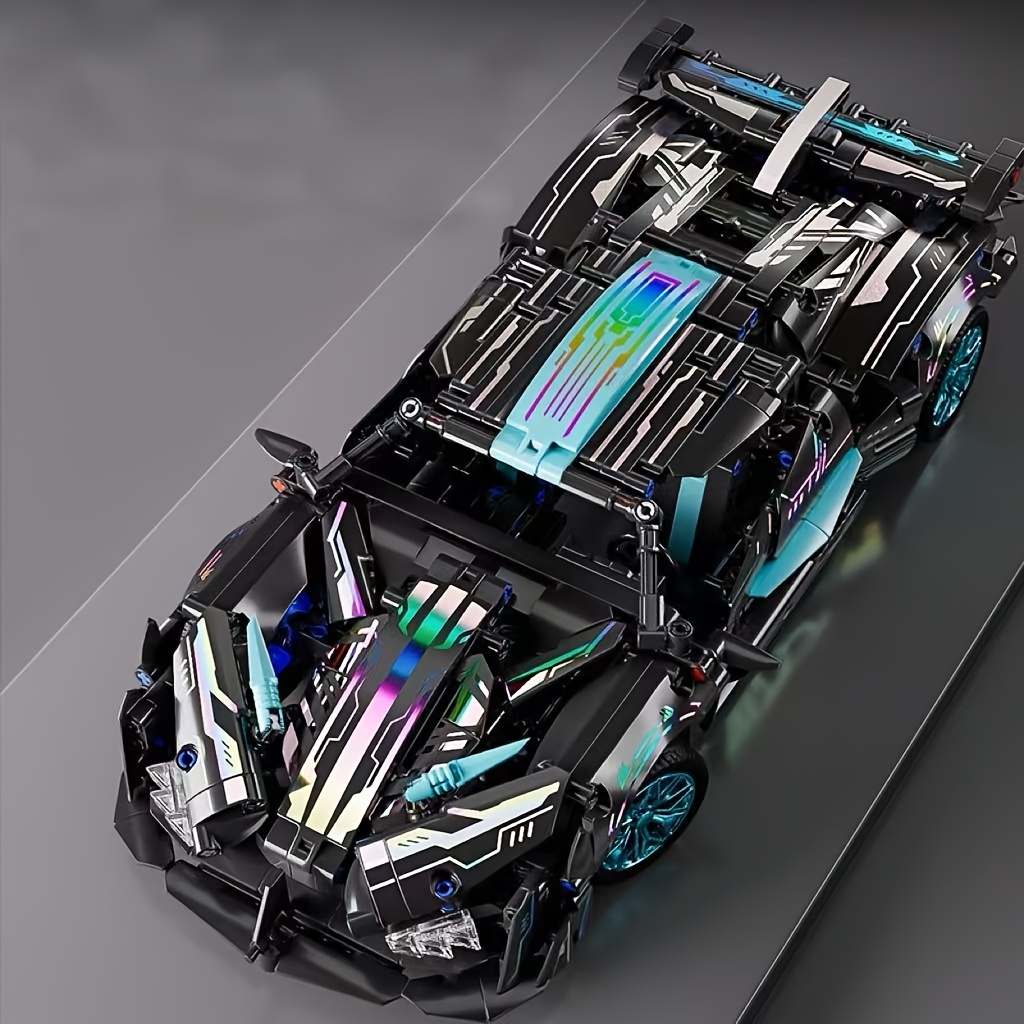 Stunning Black Sports Car Model Building Block Ornament