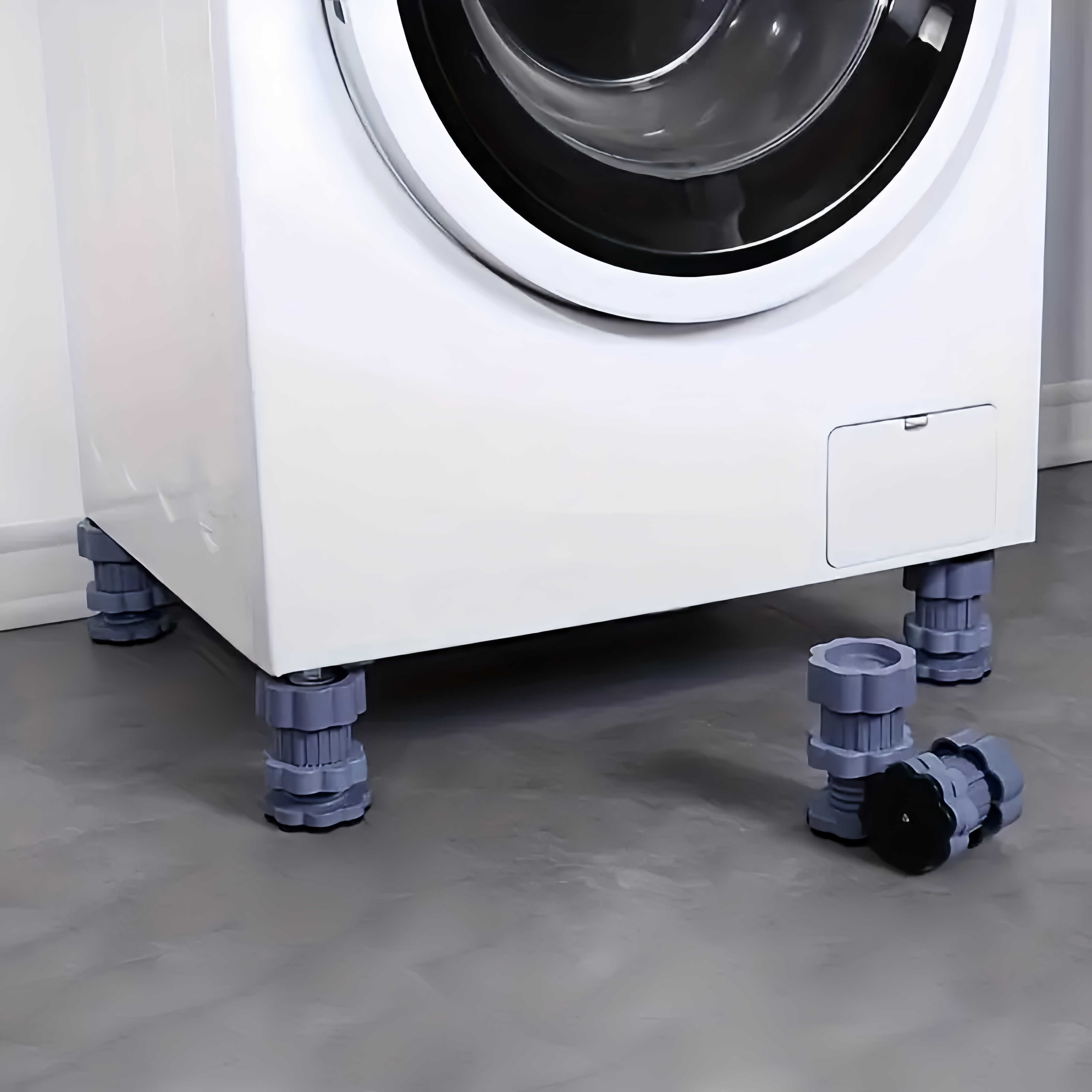 Soporte patas lavadora Antivibración goma 4 uds Blanco