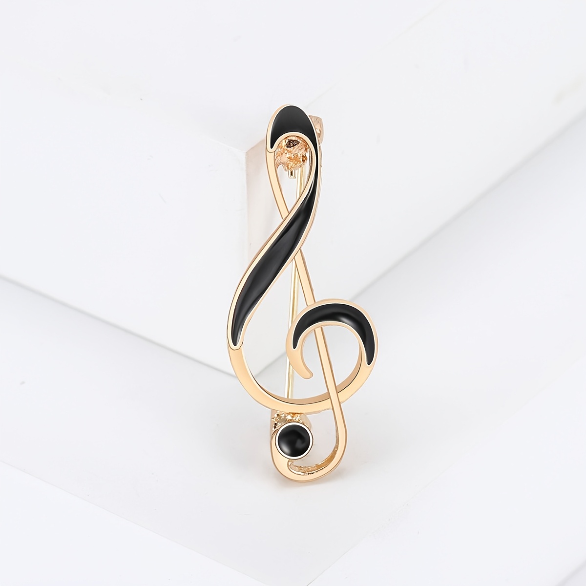 Japanese And Korean Style Musical Note Brooch Alloy Drip Oil Simple Elegant Suit Shirt Pin