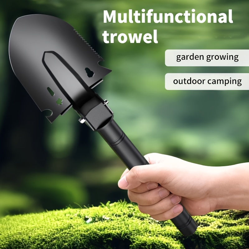 

Versatile Outdoor Shovel With Saw, Nail Puller & Bottle - Plastic/metal, Hex Screwdriver & Compass Included For Camping And Gardening