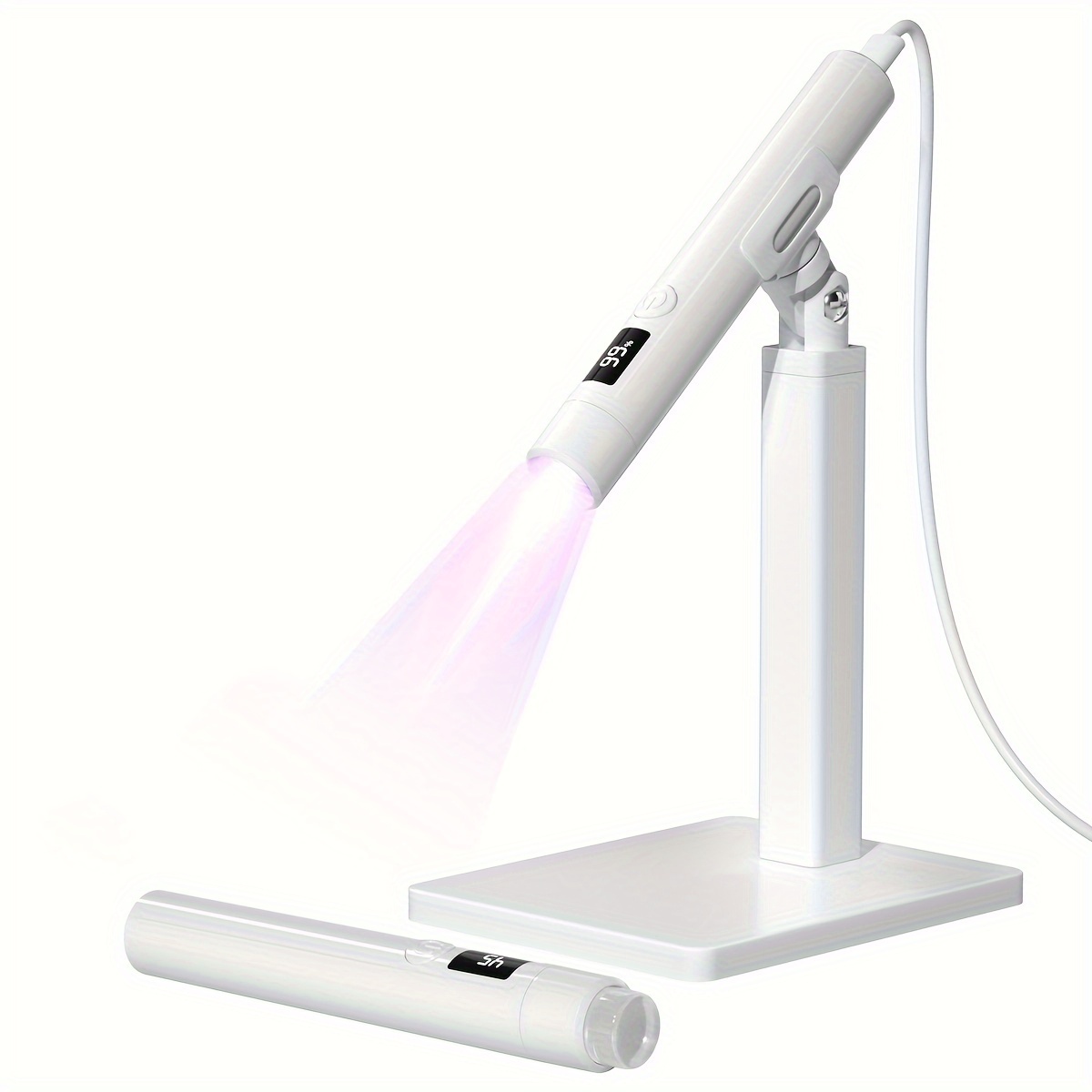 Pink LED Nail Lamp with 360° Rotation And Extra Nail Stamp - USB Powered, 45S/60S Timer Set, And Condenser Lens for Perfect Manicures — Zaynora Luxury Marketplace