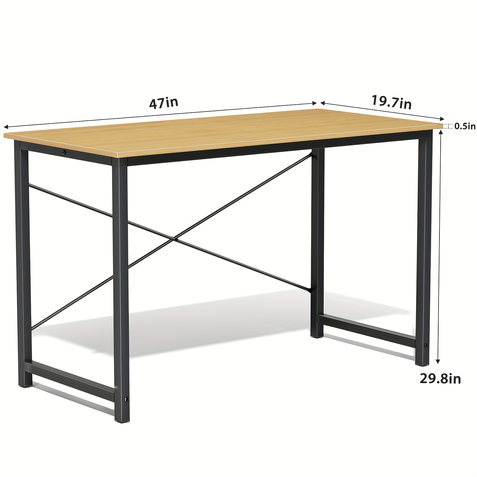 TEMU 47 Inch Desk For Small Spaces | Black Metal Desk With Storage And Headphone Hook, Independent Stand, Color