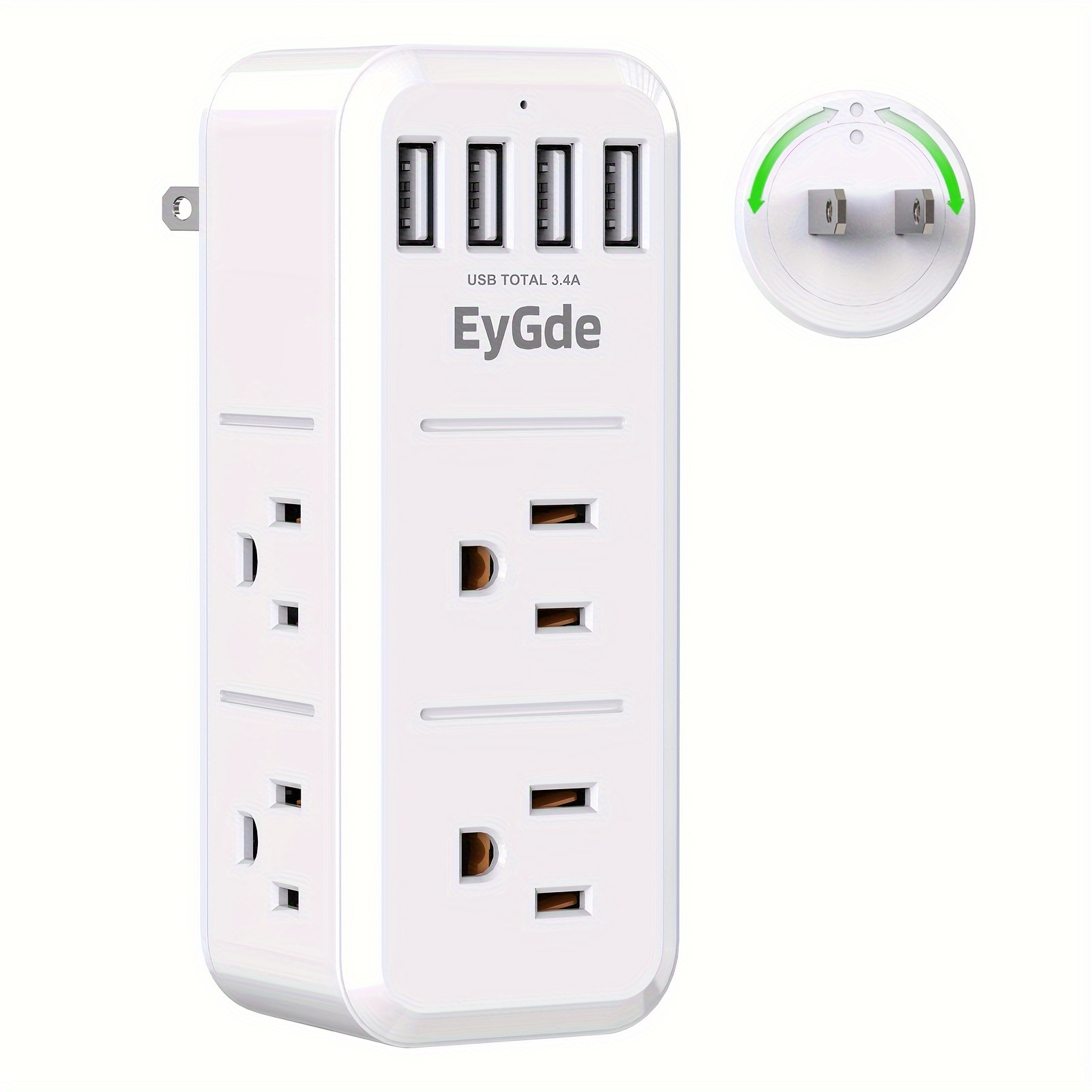 TESSAN-extensor de regleta de pared para el hogar, enchufe europeo con 2  salidas de CA, 1 puerto tipo C, 3 USB, adaptador de enchufe múltiple  Vertical - AliExpress