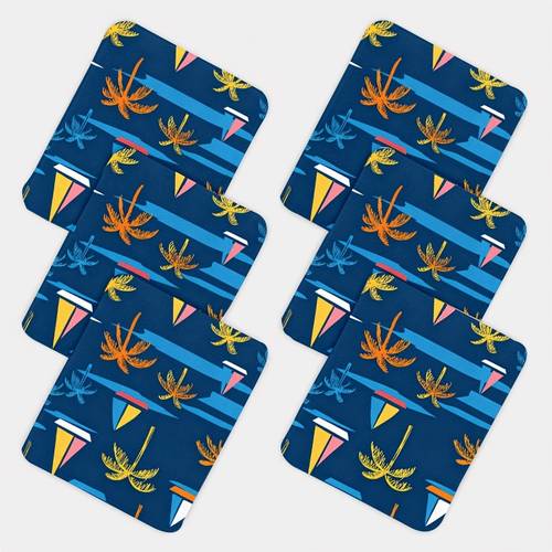 6 pack background orange leaf and geometric sailboat pattern cleaning cloths for sheet screen smartphone tablet mirror colored goggles dry absorbent fashionable portable