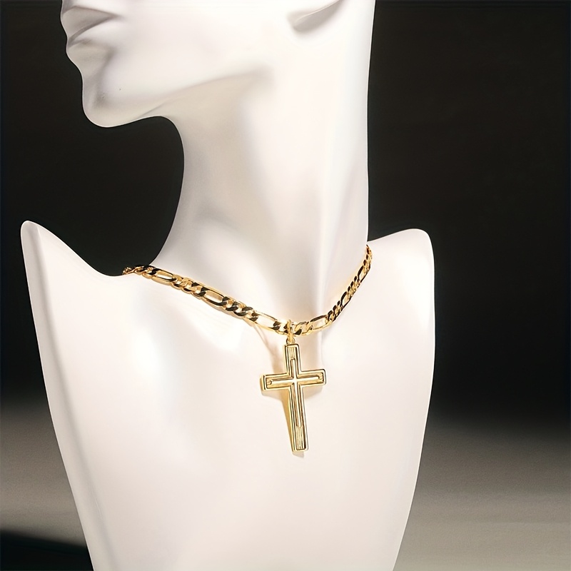 Image of 925 Silver 's Church Cross Necklace With Chain, Fashionable And Classic, Suitable As A Birthday Gift, Holiday Celebration, Presented Exquisite Gift Box