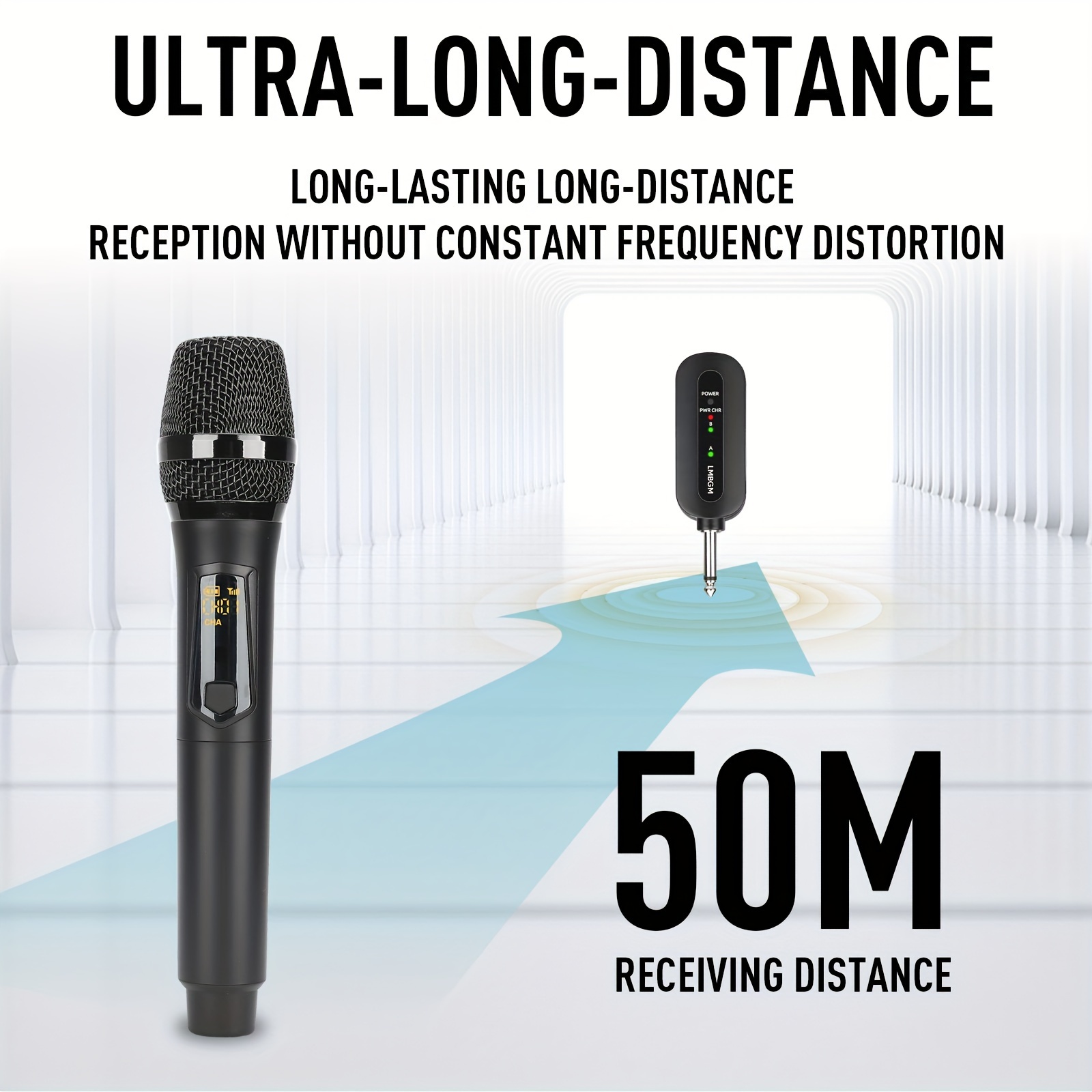 W 3 Wireless Microphones Dual UHF Dynamic Microphone With Long Distance UHF Receiver Plug And Play For Karaoke Singing Speech Wedding Karaoke