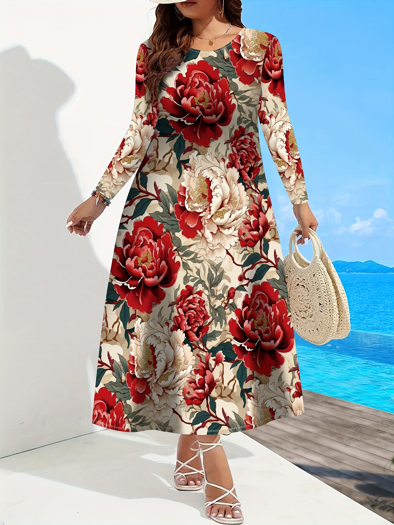 ladies bridesmaid dress womens printed dress floral print - Temu Mauritius