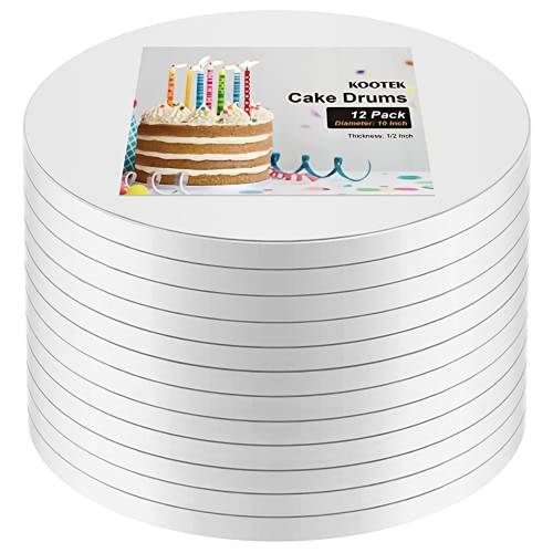 2pcs sturdy cardboard cake boards 10 inches 1 2 inch thick suitable for multi tier cakes ideal for birthday wedding christmas halloween and easter decorations
