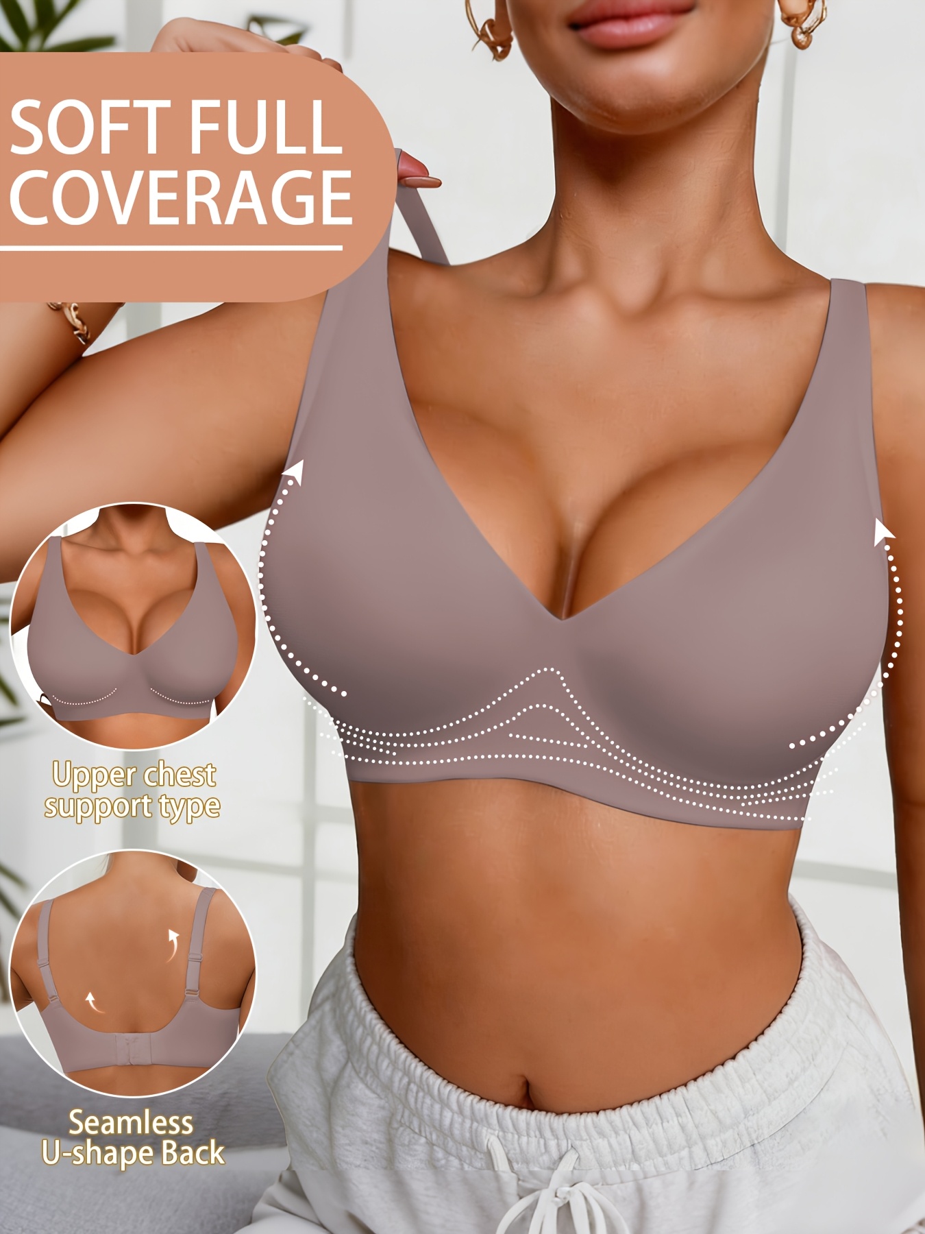 full coverage push up bra     non detachable padding soft t   compatible strap casual and formal elegant lingerie hand washable no underwire   design