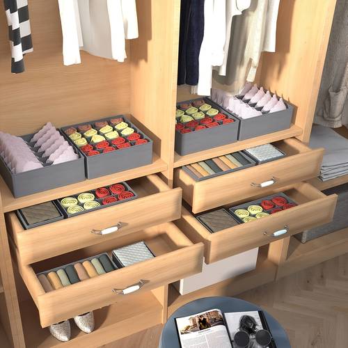 12-delige set klassieke stoffen -organizer met meerdere vakken voor ondergoed, sokken en kleding - thuisorganisatie non-woven scheidings , thuisorganisatie organizer , thuisorganisatie mand