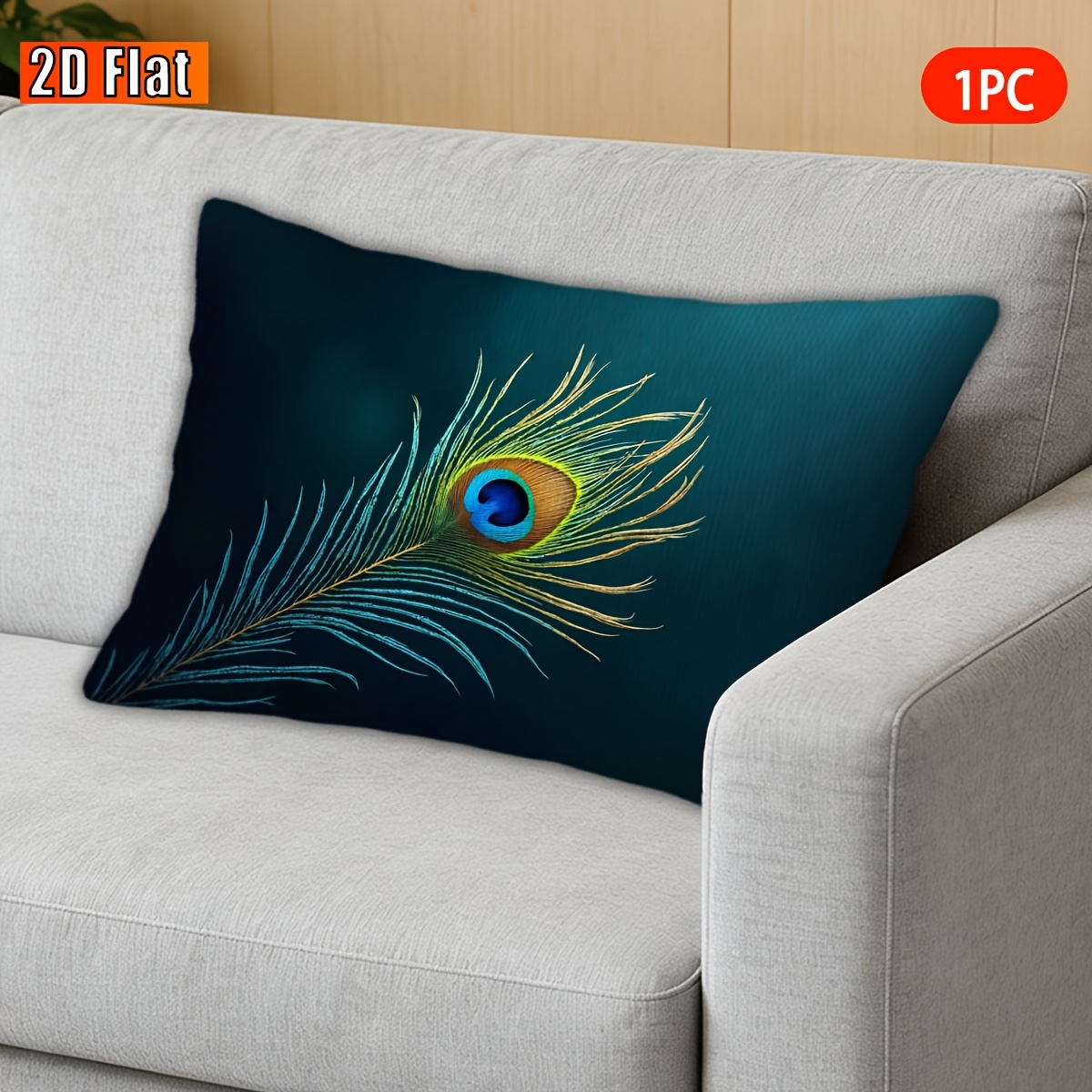 TEMU 2d Flat, 1pc, Throw Pillow Cover, Pattern Short Plush Pillowcase, Home Decor, For Valentine's Day, Easter, Christmas, Halloween Gifts, Soft And
