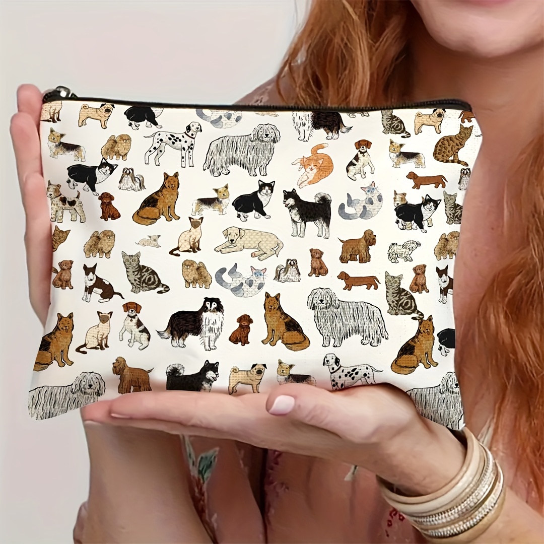 Image of 1pc Dog Mom Makeup Bag, Gift For Dog Enthusiasts, Gift, Puppy-themed Travel Accessory Set, Christmas Birthday Gift Idea, Appreciation Gift For Dog Owners And Dog People