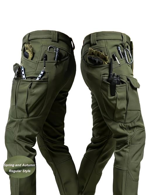 item picture mens multi pants mens outdoor casual trousers 90 7 polyester 9 3 spandex durable fabric with elastic waist regular fit machine washable spring autumn casual attire hiking