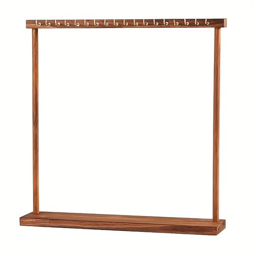 stylish walnut jewelry organizer featuring 12 and 18 hooks a versatile floor standing display for necklaces bracelets earrings and other additions designed as a jewelry tower for hanging storage