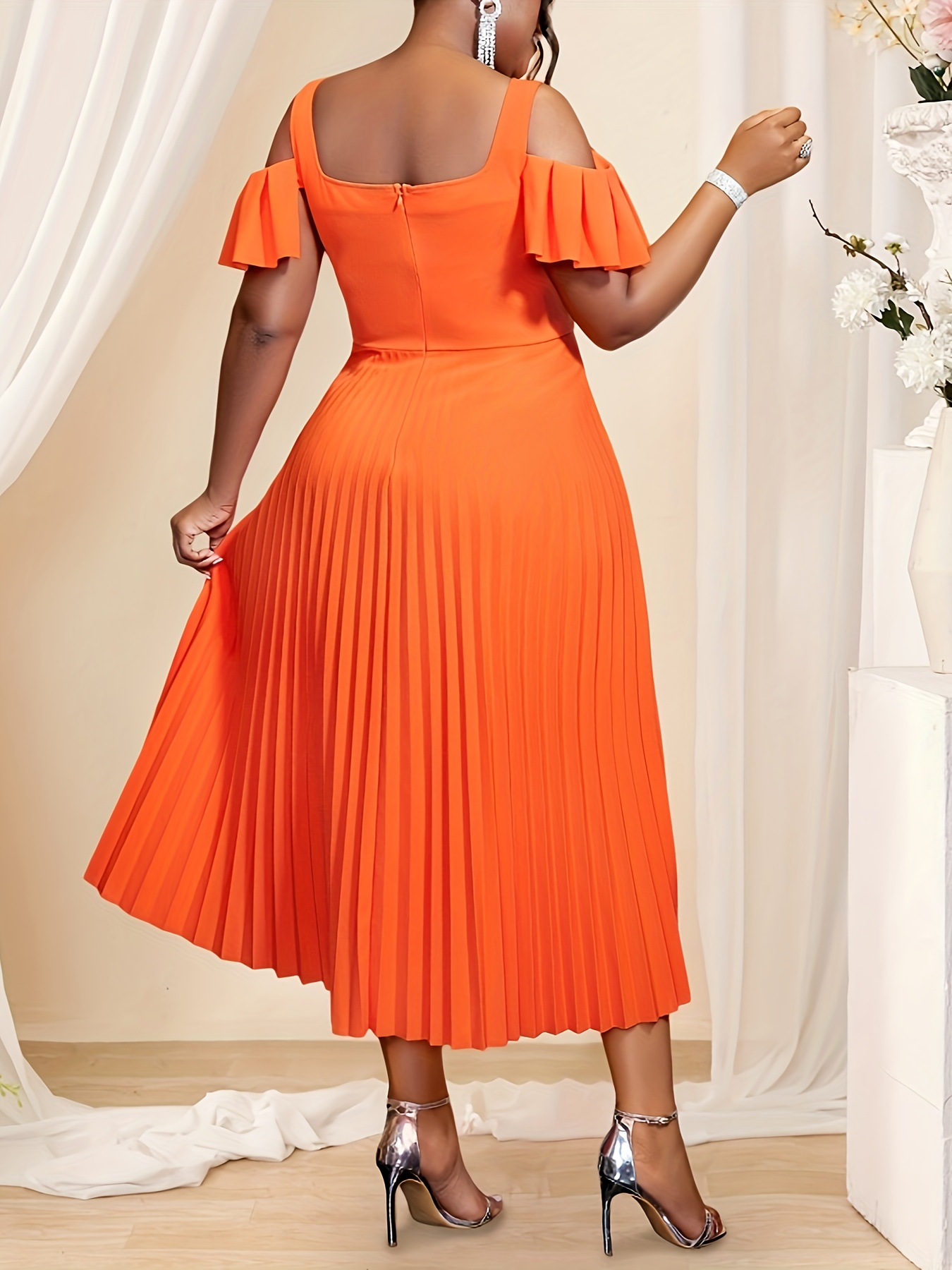 open lace back dress MC July Dress in Orange