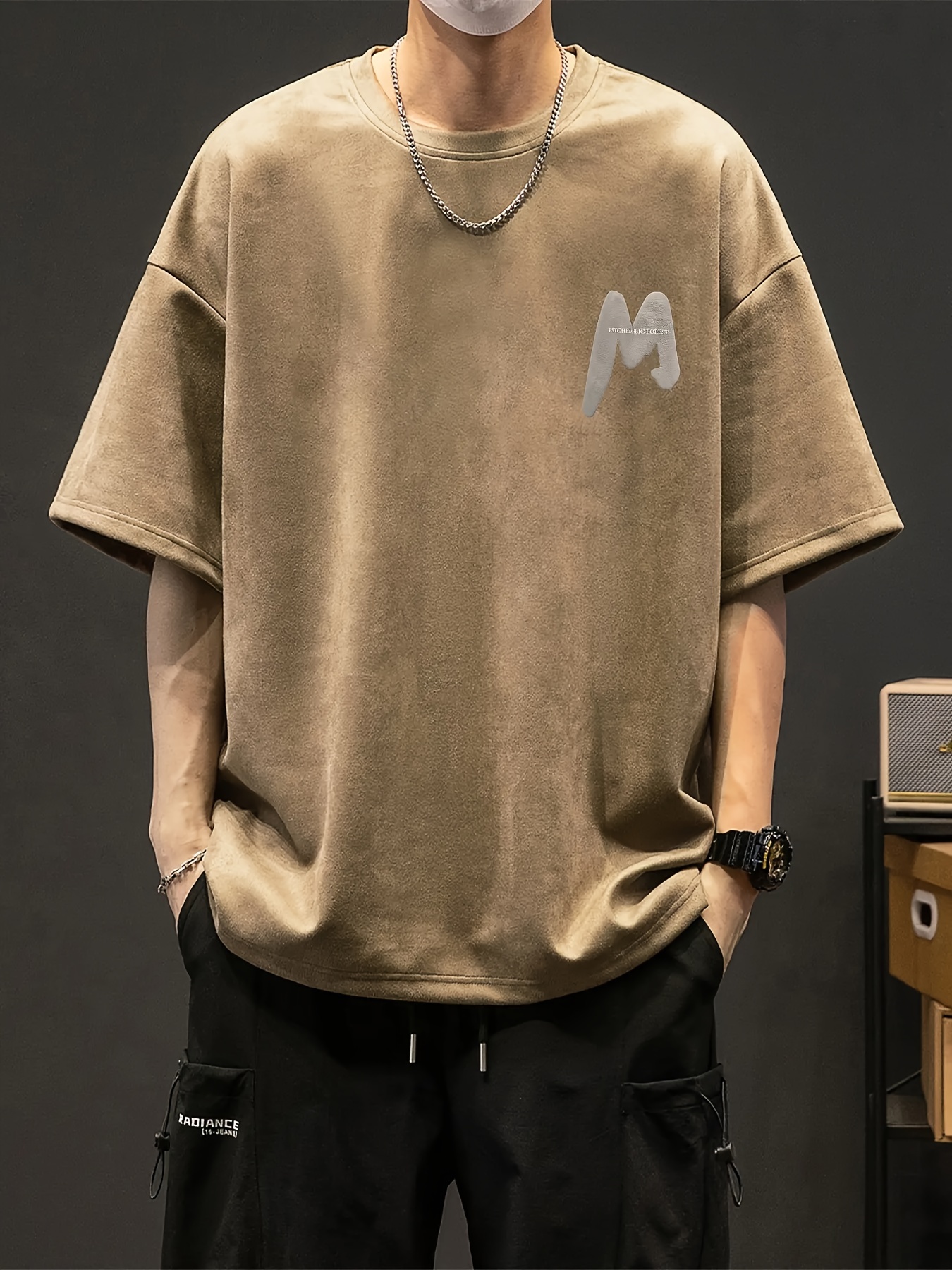 Men's Short Sleeve Shirt Sports Fashion Tee Training Baggy
