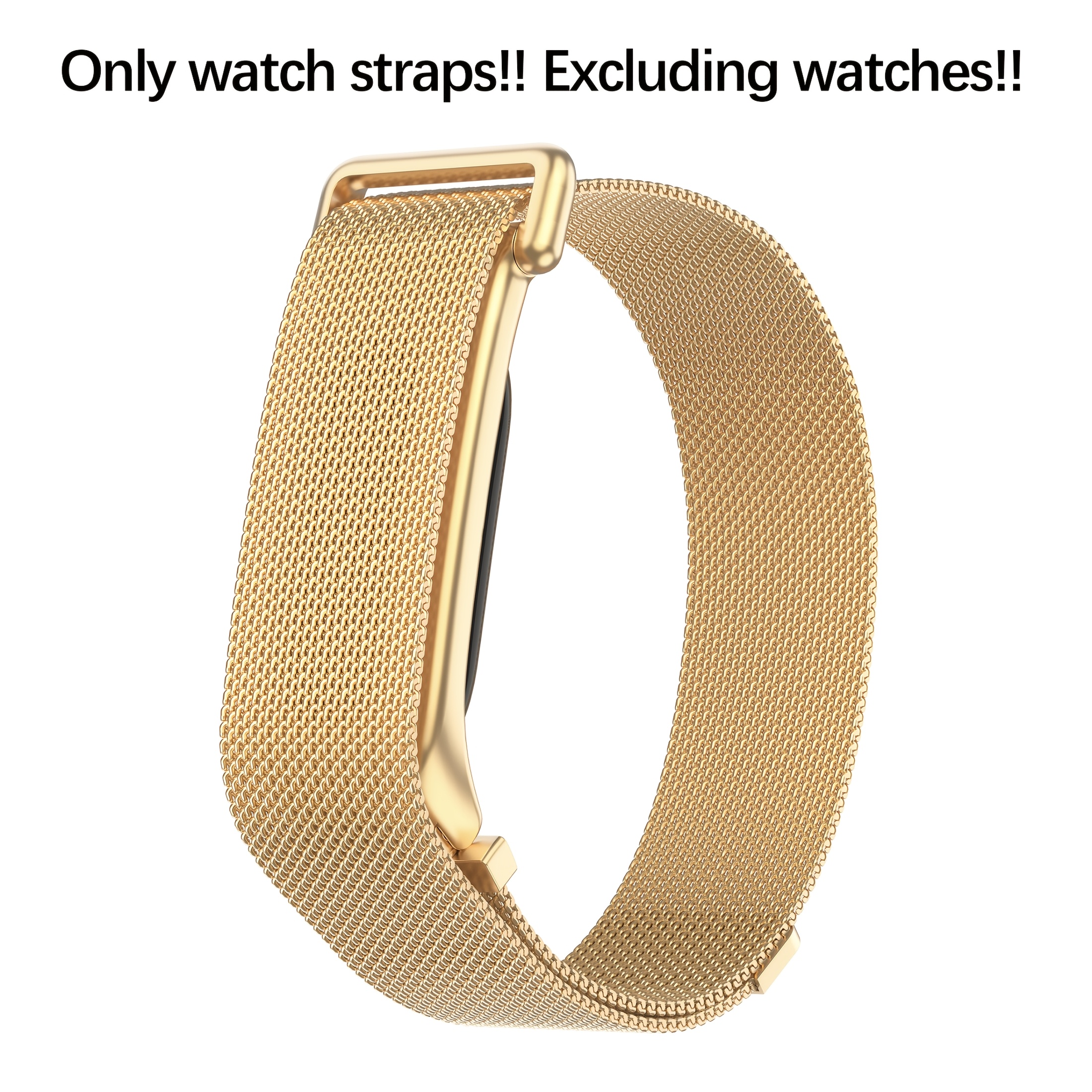 TEMU Band For Google Fitbit Air | Magnetic Milanese Stainless Steel Band For Google Fitbit Air Adjustable Clasp Buckle Watch Strap Wristband