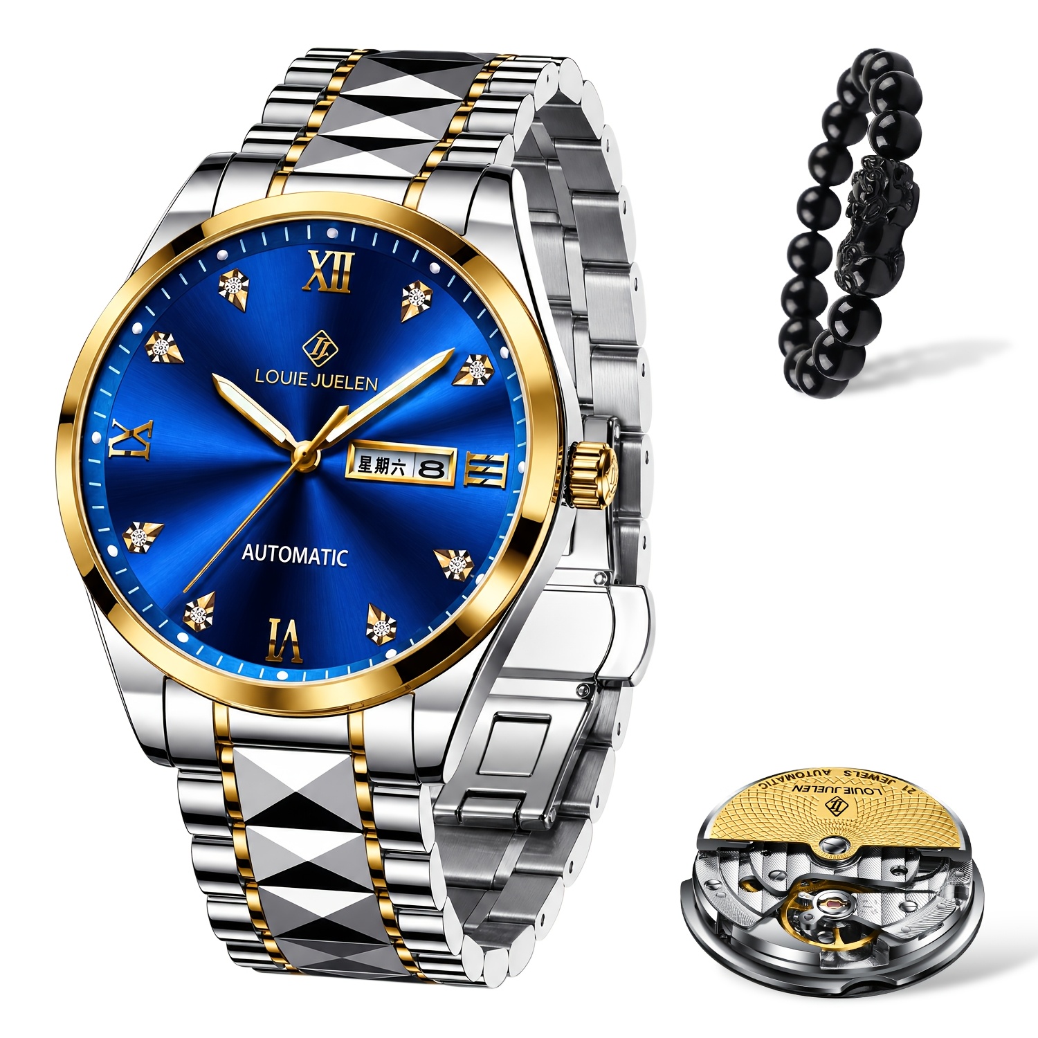 New Stylish Business Men' Mechanical Watch, Wear-resistant Steel Strap, Simple And Elegant Dial, Suitable For Business And Social Occasions, A Great Gift For Christmas And Anniversaries