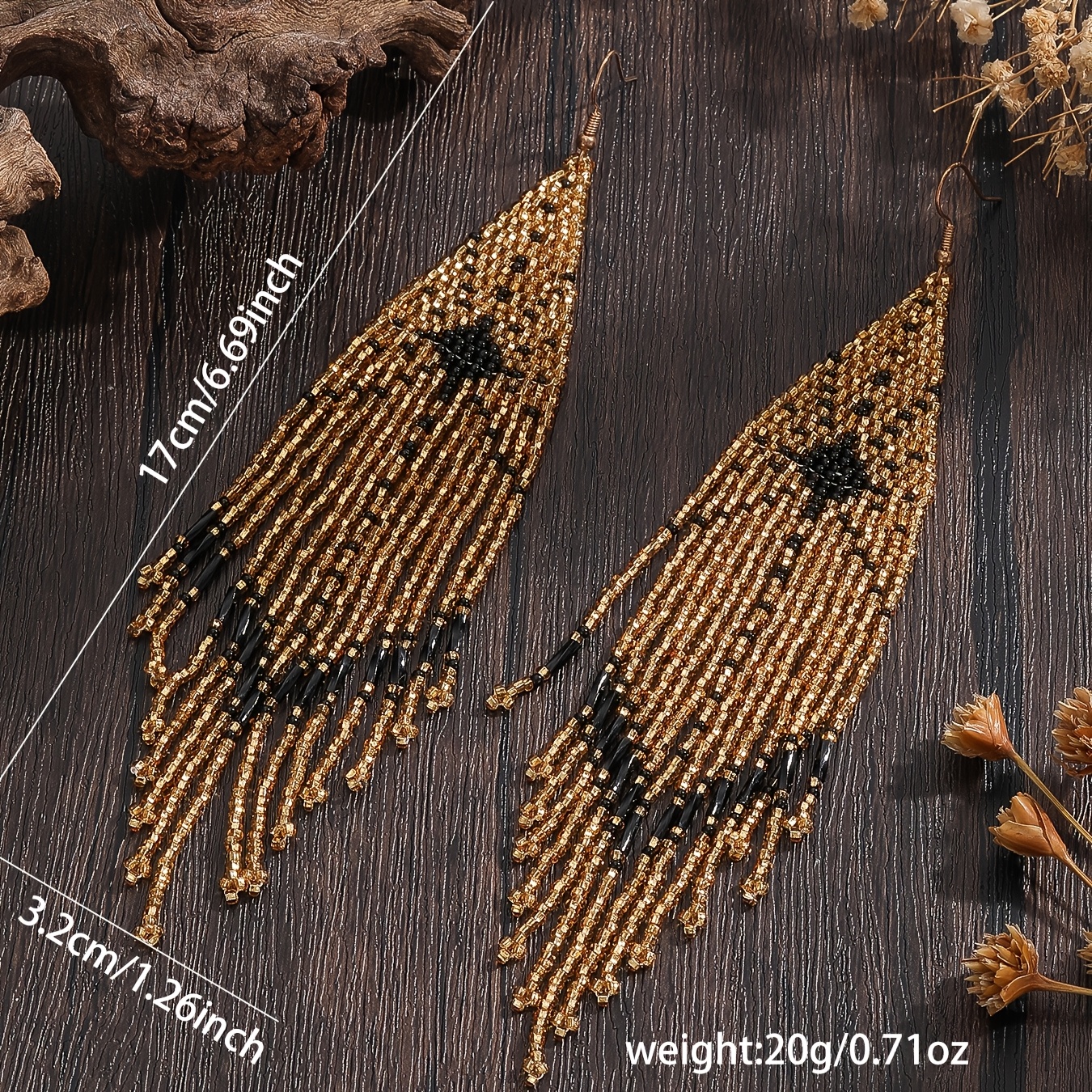 Women's Bohemian Sun Pattern Beaded Drop Earrings