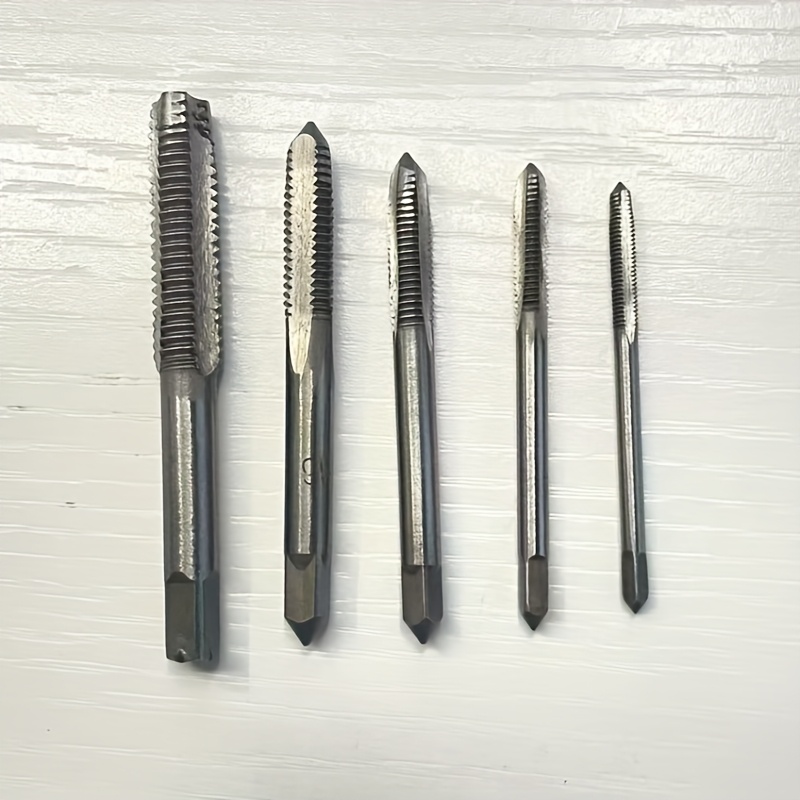 5pcs Stainless Steel Tap And Die Set, Without Chrome Wrench - Precision Thread Cutting Tools For Metalworking And Gear Repair, Suitable For Diy Projects